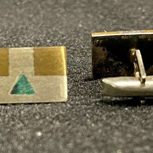 Vintage Alpaca Cuff Links Tri-Color
